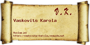 Vaskovits Karola névjegykártya